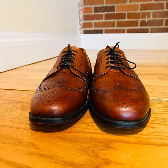ALLEN EDMONDS Shoes Mens 10.5 D Ashland Walnut Brown Wingtip Oxford Derby - Picture 6 of 16